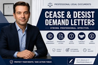 draft strong uk cease and desist demand letter legal notice copyright defamation