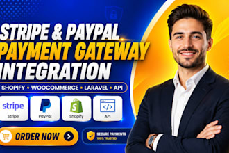 integrate stripe paypal payment gateway, 3rd party API, shopify, woocommerce API