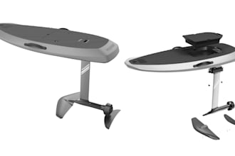 do 3d water sports equipment, 3d hydrofoil surfing board design and rendering
