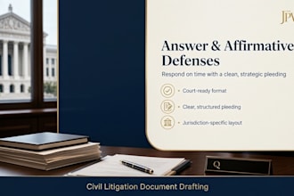 draft a strong answer and affirmative defenses to a civil complaint