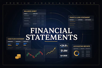 prepare professional balance sheet, profit and loss, cash flow statement
