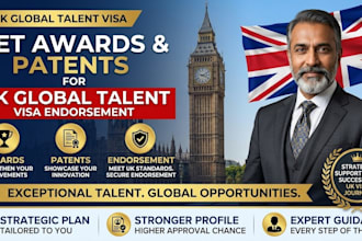 help you get awards, patents for UK global talent visa endorsement