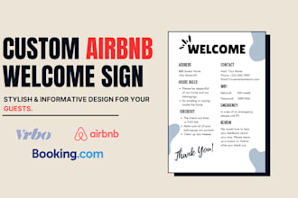 design a professional airbnb one page welcome guide