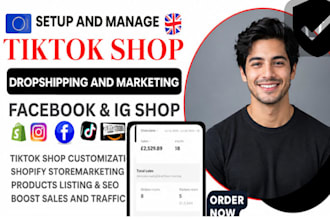 setup tiktok shop, tiktok drop shipping shop, facebook ig ads, tiktok marketing