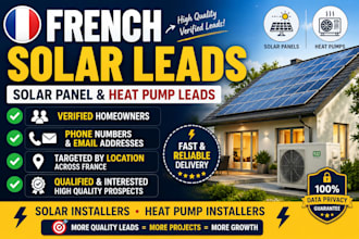 find solar panel and heat pump leads for french installers