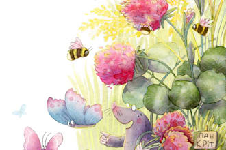 create whimsical watercolor story illustrations