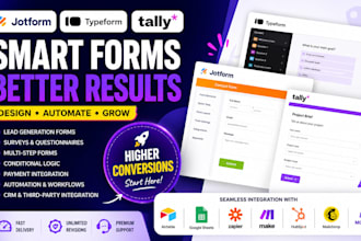 setup jotform typeform tally form automation survey form design