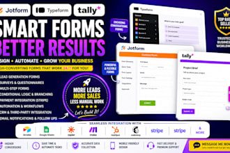 design jotform typeform tally forms automation and integrations