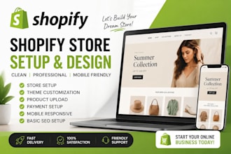 set up a clean and mobile friendly shopify store