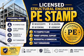 license structural engineer pe stamp for mississippi, alabama, wyoming, vermont