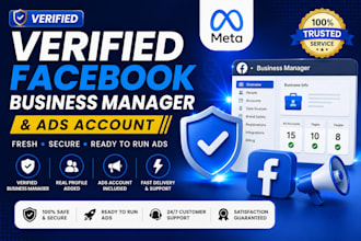 create fresh verified facebook business manager and ads account setup
