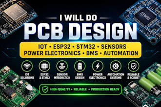 do pcb design, iot, esp32, stm32, sensors, power electronics, bms, automation
