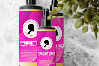 design premium hair, oil, cosmetic packaging and sticker label