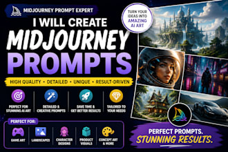 create professional midjourney prompts for logo, products and brand visuals