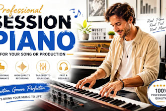 record professional session piano or keyboard for your song or production