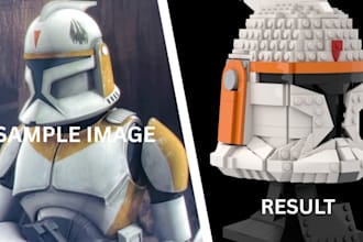 custom 3d lego cosplay 3d helmet wearable cosplays armor anime for 3d printing