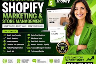 promote and manage shopify store, shopify marketing to boost shopify sales