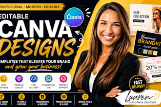 design custom editable canva templates, social media posts, flyers and brand kit