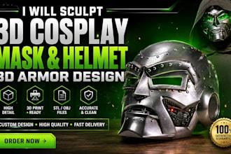 sculpt 3d cosplay mask helmet 3d armor design 3d helmet 3d mask for 3d printing