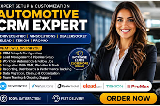 setup drivecentric vinsolutions dealersocket elead tekion promax automotive crm