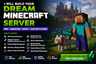 create and optimize your minecraft server with custom features and plugin