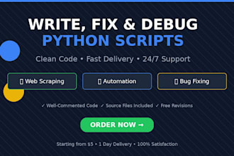 write, fix, and debug python programs and scripts