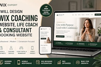 design wix coaching website, life coach website and consultant booking website