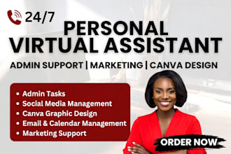 personal virtual assistant admin assistant marketing  canva design support