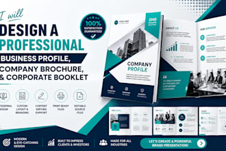 design a professional business profile, company brochure, and corporate booklet