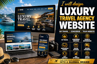 design luxury travel agency website, VIP travel, concierge, and tour website