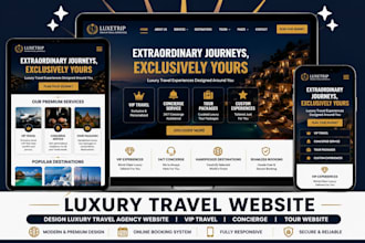 design luxury travel agency website, VIP travel, concierge, and tour website