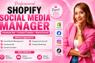 be your shopify social media manager, facebook ads manager and content creator
