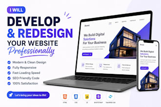 develop and redesign your website professionally