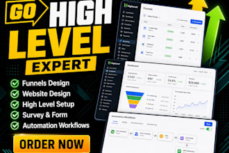 build gohighlevel funnel, website and automation