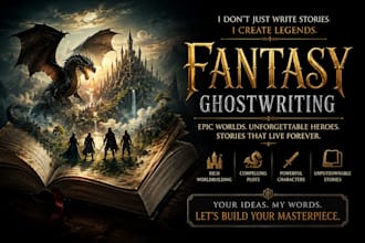 ghostwrite or rewrite attention grabbing fantasy novels
