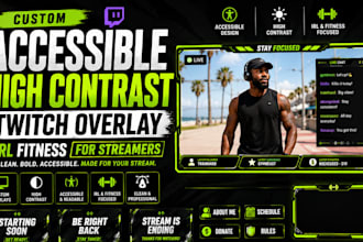 do custom accessible high contrast twitch overlay irl fitness for streamers