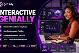 design interactive genially presentation template or infographic