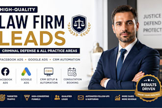 generate law firm leads criminal defense facebook ads google ads crm automation