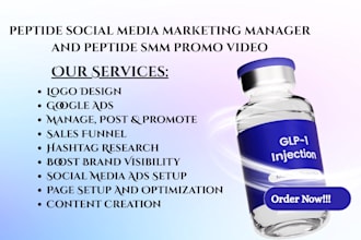 be your peptide social media marketing manager and peptide smm promo video