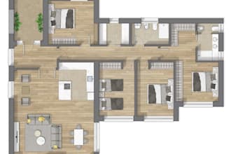 optimize modern house floor plan, apartment layout,autocad drawing,sweet home 3d