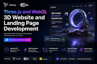 create threejs and webgl 3d website and landing page development