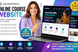 build a squarespace online course website with member area and payments method
