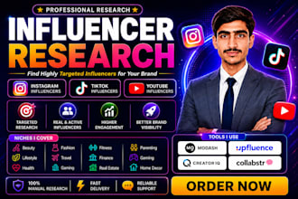 build targeted influencer list for instagram, tiktok and youtube