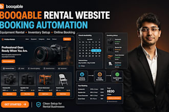 build booqable equipment rental website booking automation