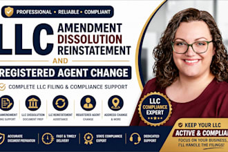 handle llc amendment, dissolution, reinstatement and registered agent change