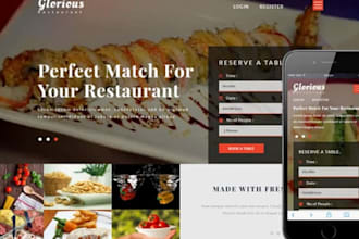 build restaurant website, online menu ordering website, reservation website