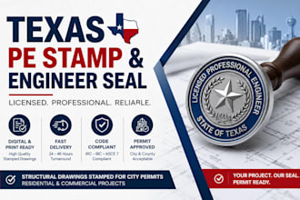 review and pe stamp texas structural drawings for city permits