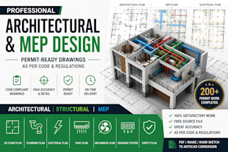 draw your architectural, electrical, plumbing plans, mep drawings