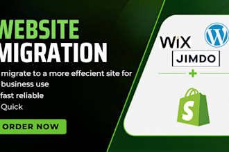 migrate wordpress wix jimdo squarespace woo commerce any cms website to shopify