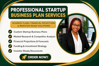 write a startup business plan with financial projections